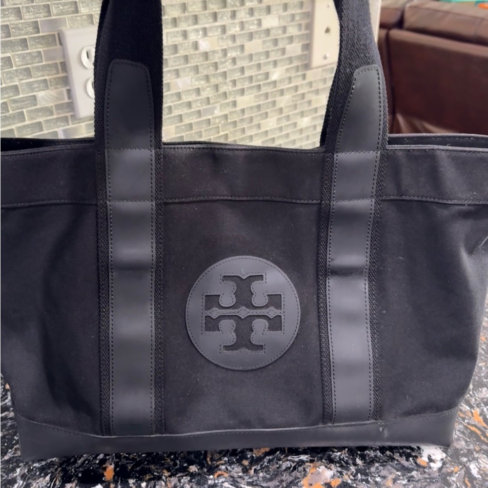 Tory Burch Black Canvas Ella Tote